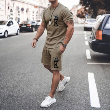 Men's Sports Casual Short-sleeved Two-piece Suit