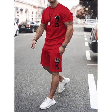 Men's Sports Casual Short-sleeved Two-piece Suit